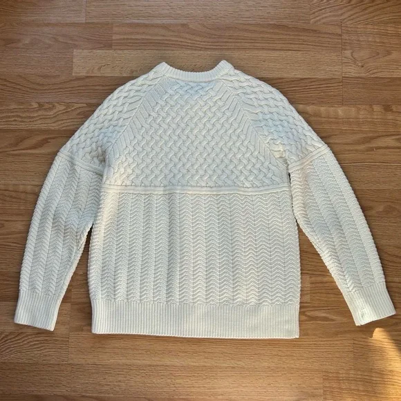 Classic cream cable knit button up cardigan sweater - Picture 6 of 6